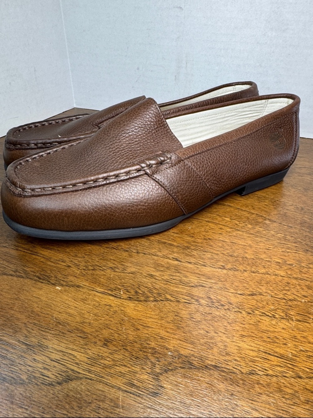 Timberland Women's Leather Brown Classic Preppy Loafers Shoes, sz 8